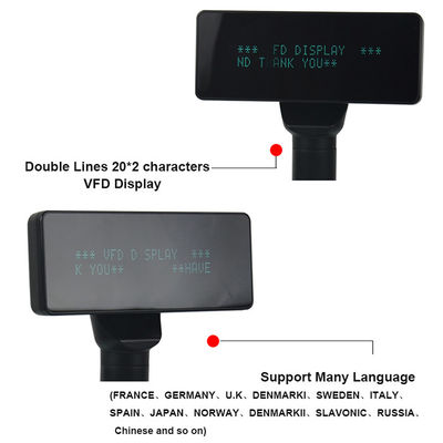 Green Blue Words 2 Lines VFD POS Customer Display Height 40cm For Retail